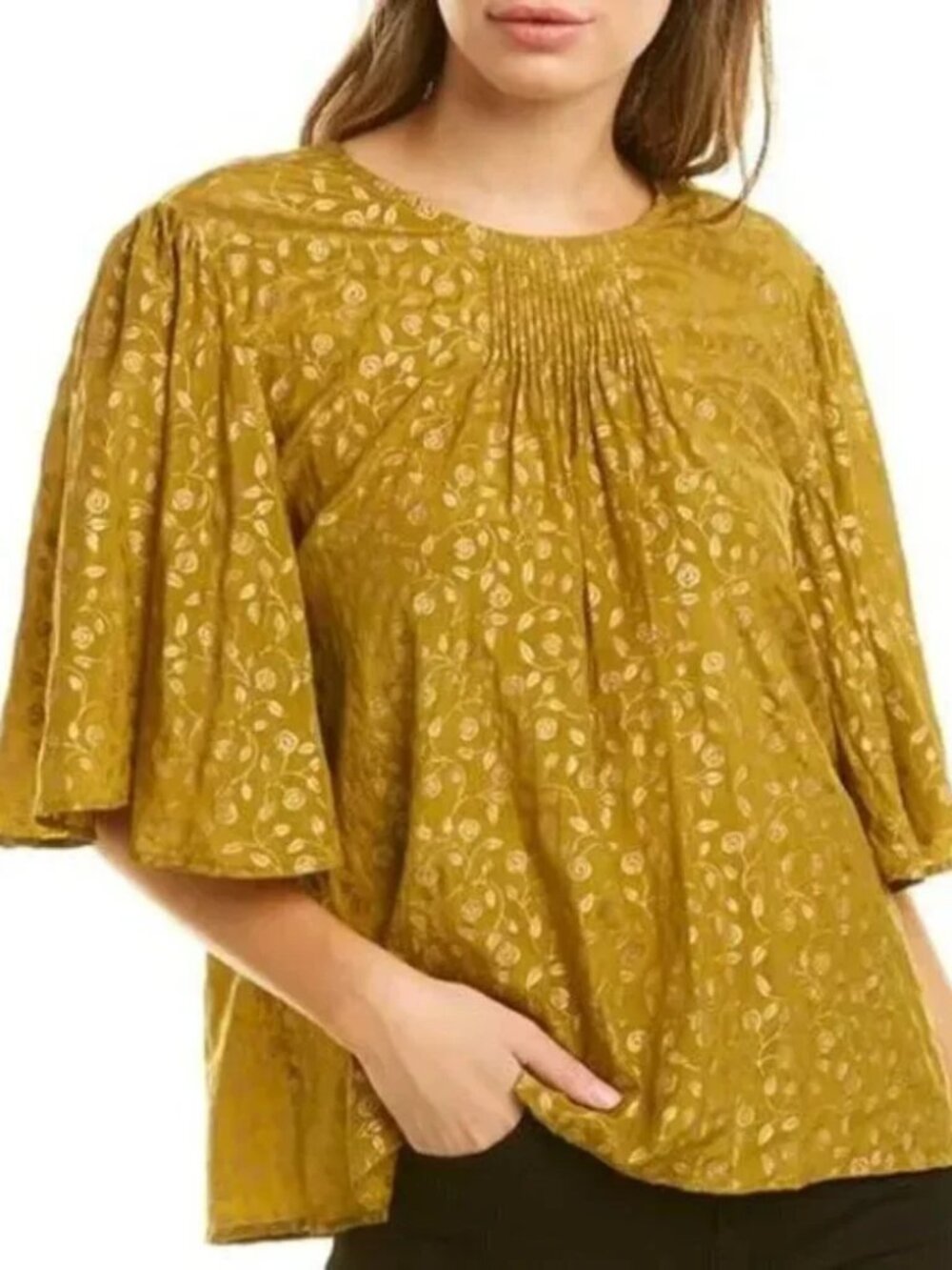 Anthropologie St. Roche Angelica 100% Silk Floral Blouse